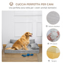 Cuccia per Cani e Gatti 99x71x28 cm in Tessuto Effetto Velluto Grigio