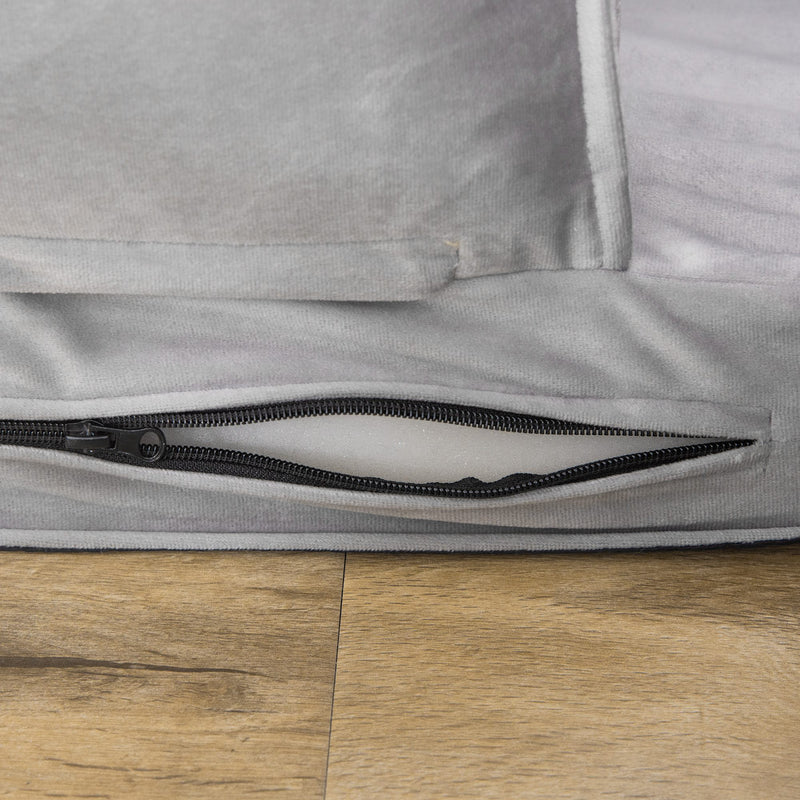 Cuccia per Cani e Gatti 99x71x28 cm in Tessuto Effetto Velluto Grigio