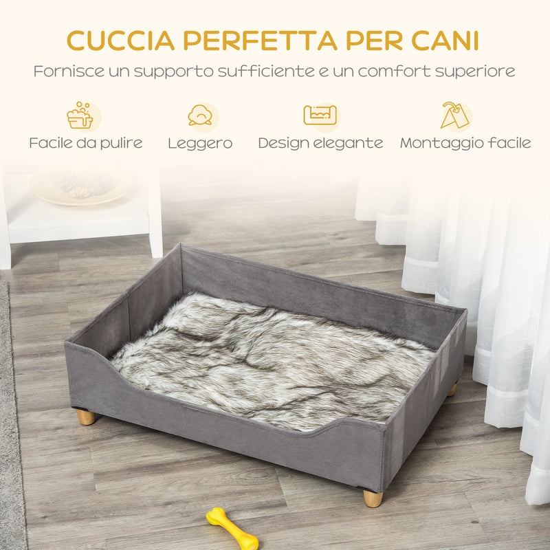 Cuccia per Cani e Gatti 81Lx56x23,5 cm in Legno MDF Grigia