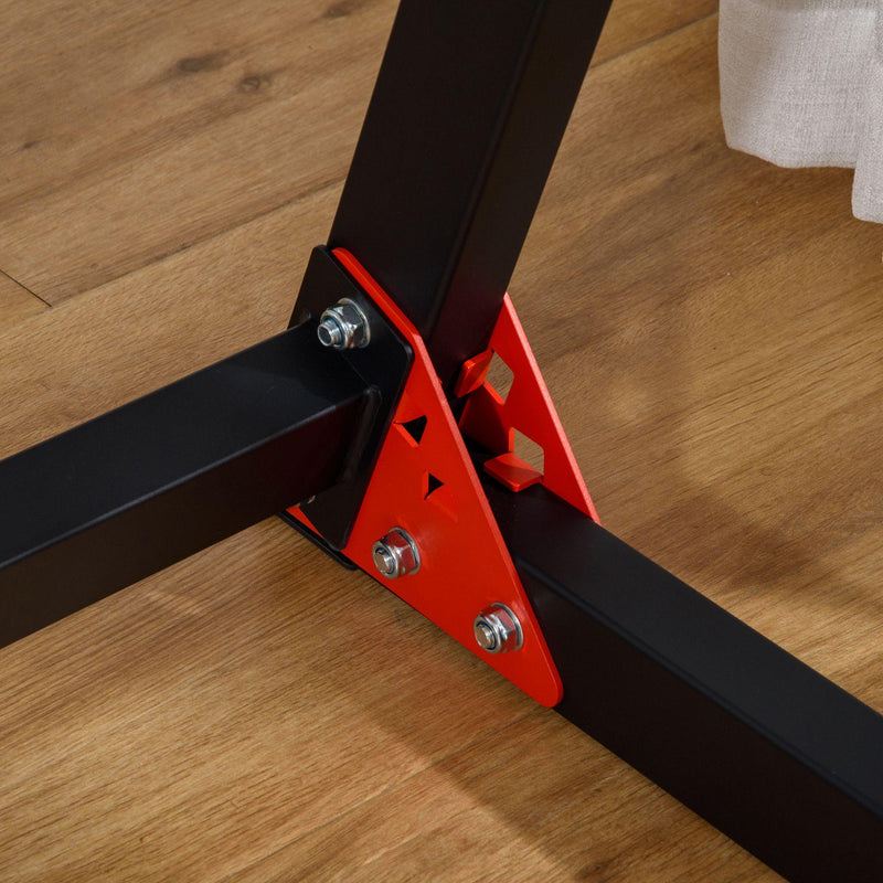 Stazione Fitness Dip Station 83x72x98 cm in Acciaio Rosso e Nero