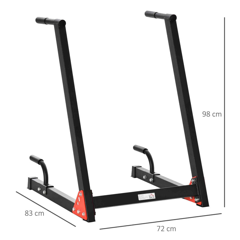 Stazione Fitness Dip Station 83x72x98 cm in Acciaio Rosso e Nero