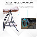 Dondolo 3 Posti 200x125x170 cm in Acciaio e Poliestere Beige