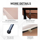 Dondolo 3 Posti 200x125x170 cm in Acciaio e Poliestere Beige