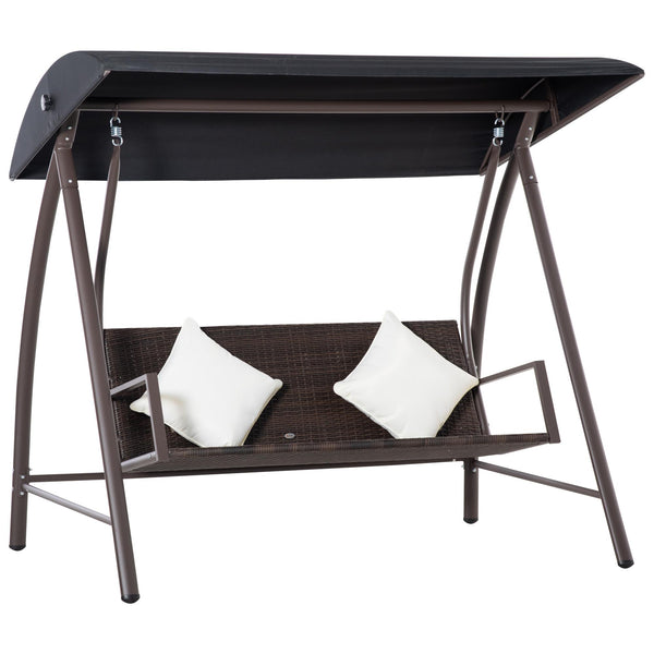 prezzo 3-Sitzer-Schaukelstuhl 198 x 124 x 179 cm aus braunem Polyethylen-Rattan und Metall