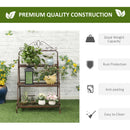 Portapiante 3 Ripiani 60,5x59,5x95,5 cm in Metallo Marrone