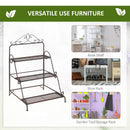 Portapiante 3 Ripiani 60,5x59,5x95,5 cm in Metallo Marrone