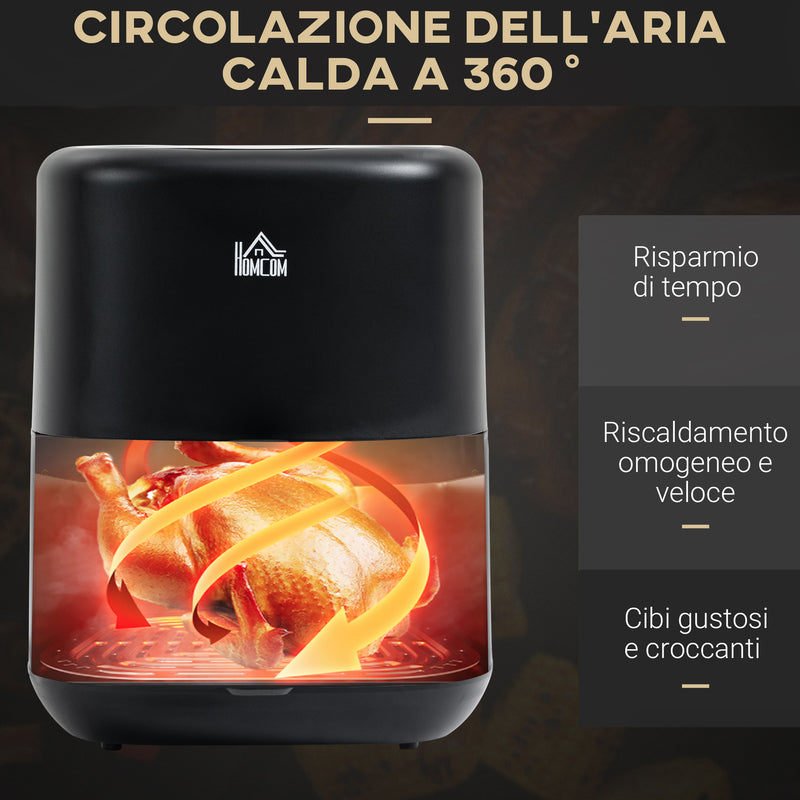 Friggitrice Elettrica ad Aria 1300W 3 Litri Nera