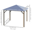 Gazebo da Giardino 2,94x2,94m con Zanzariere in Policarbonato Caffè e Khaki