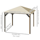 Gazebo da Giardino 2,97x2,97m con Zanzariere in Alluminio e Acciaio Khaki
