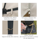 Gazebo da Giardino 2,97x2,97m con Zanzariere in Alluminio e Acciaio Khaki