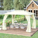 Gazebo da Giardino 3,95x2,95m in Acciaio Beige