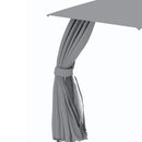 Gazebo da Giardino 3,95x2,95m in Acciaio Grigio