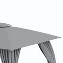 Gazebo da Giardino 3,95x2,95m in Acciaio Grigio