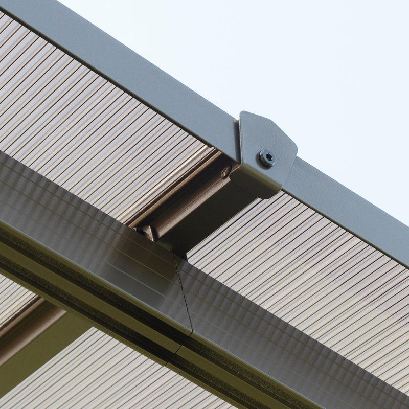 Gazebo da Giardino 2,94x2,94m in Alluminio Caffè