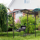 Gazebo da Giardino per Barbecue 246x149x230 cm in Alluminio e PC Nero