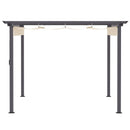 Pergola da Giardino 2,95x2,95m in Alluminio e Poliestere Bianco Crema