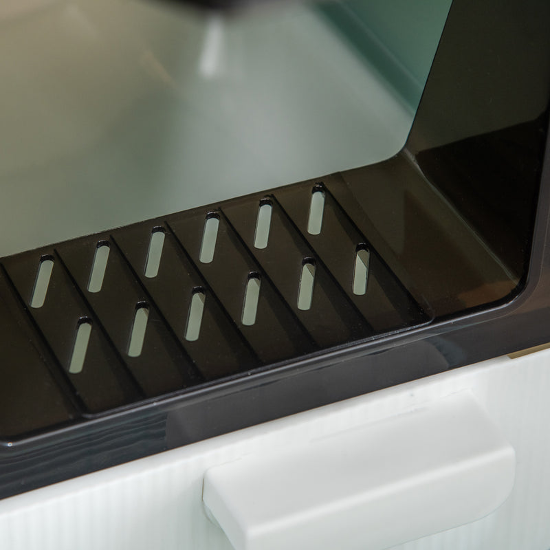 Lettiera per Gatti 43x44x47 cm con Paletta e Vassorio in Polipropilene Verde