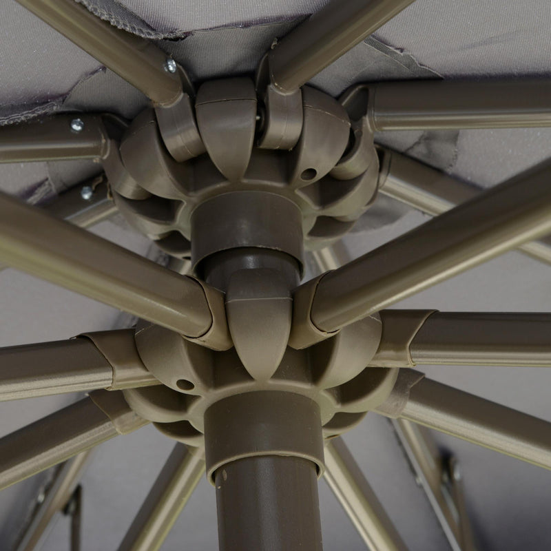 Ombrellone da Giardino Decentrato Ø267x265 cm in Acciaio e Poliestere Grigio