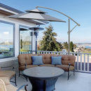 Ombrellone da Giardino Decentrato Ø267x265 cm in Acciaio e Poliestere Grigio