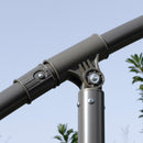 Ombrellone da Giardino Decentrato Ø267x265 cm in Acciaio e Poliestere Grigio