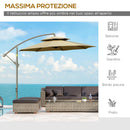 Ombrellone da Giardino Decentrato Ø267x265 cm in Acciaio e Poliestere Marrone