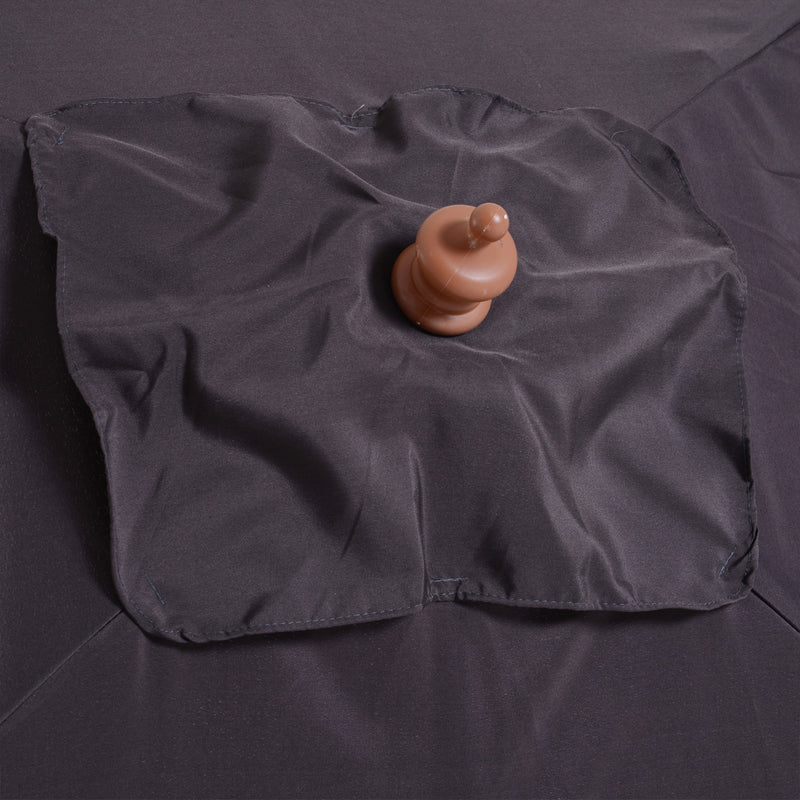 Ombrellone da Giardino 2x1,5 m Palo Ø38 mm in Legno e Poliestere Grigio Scuro