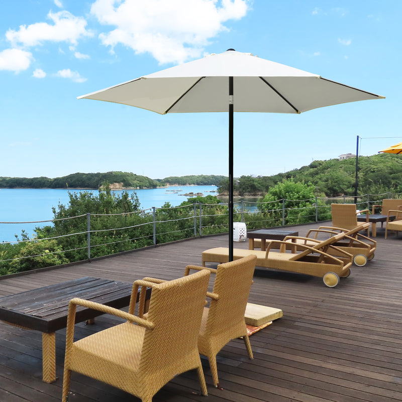 Ombrellone da Giardino Ø2,6 m Palo Ø38 mm in Metallo e Poliestere Bianco Crema