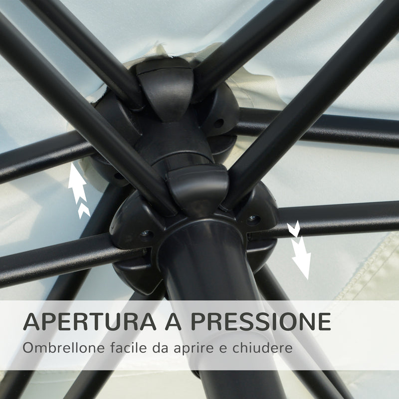 Ombrellone da Giardino Ø2,6 m Palo Ø38 mm in Metallo e Poliestere Bianco Crema