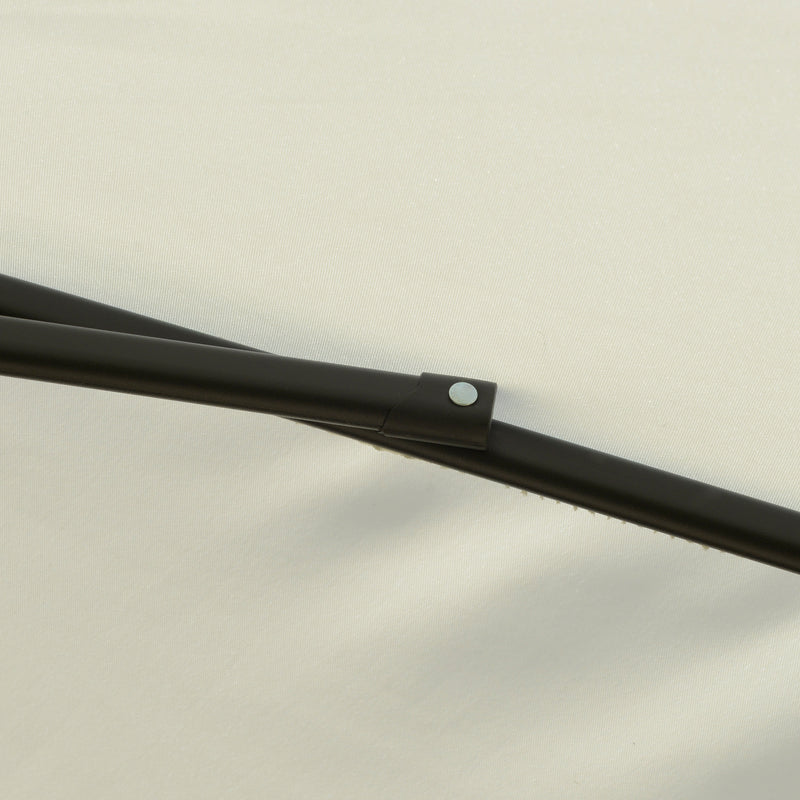 Ombrellone da Giardino Ø2,6 m Palo Ø38 mm in Metallo e Poliestere Bianco Crema
