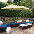 Ombrellone da Giardino Doppio 440x270x250 cm in Acciaio e Poliestere Crema