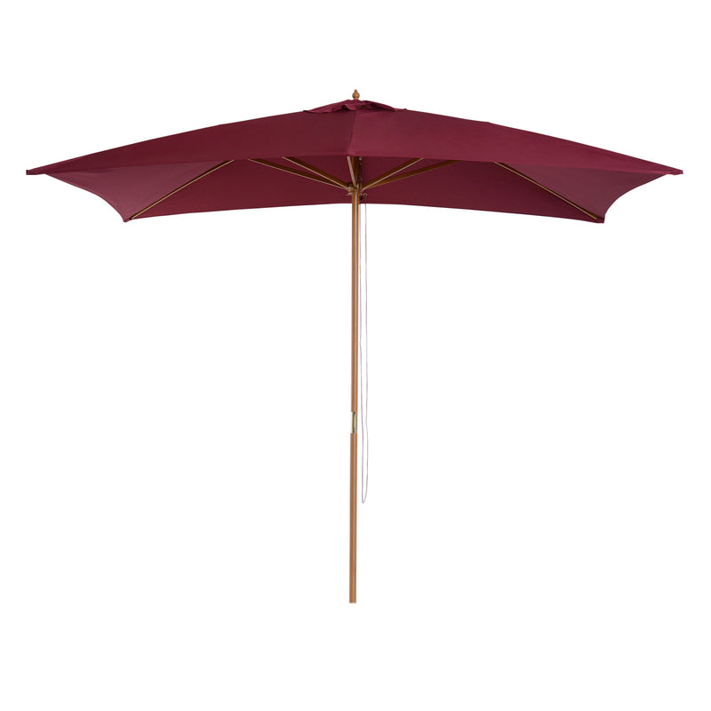 Ombrellone da Giardino 2x3 m Palo Ø38 mm in Legno e Poliestere Bordeaux