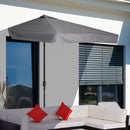 Mezzo Ombrellone da Giardino 230x130x249 cm in Metallo e Poliestere Grigio