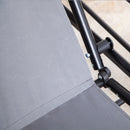 Dondolo Letto 3 Posti 195x117x174 cm in Metallo e Poliestere Grigio