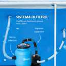 Pompa Filtrante per Piscina Fuoriterra 4000 lt/h Filtro a Sabbia Blu