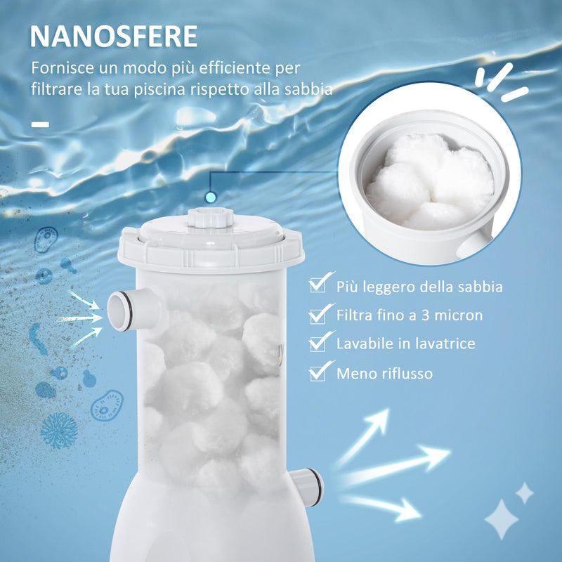 Pompa Filtrante per Piscina Fuoriterra 4000 lt/h Filtro a Sabbia Grigio