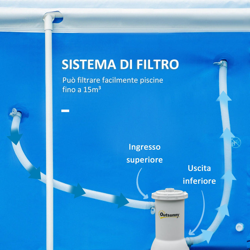 Pompa Filtrante per Piscina Fuoriterra 4000 lt/h Filtro a Sabbia Grigio