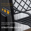 Panchina da Giardino 2 Posti 128x58,5x89 cm in Acciaio e Ghisa Nero