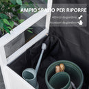 Panchina da Giardino 2 Posti 123,5x66,5x97 cm con Contenitore in Legno Bianco