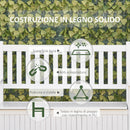 Panchina da Giardino 2 Posti 123,5x66,5x97 cm con Contenitore in Legno Bianco