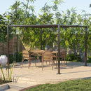 Pergola da Giardino 2,95x2,95m in Alluminio e Acciaio Grigio