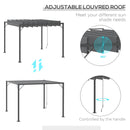 Pergola da Giardino 2,95x2,95m in Alluminio e Acciaio Grigio