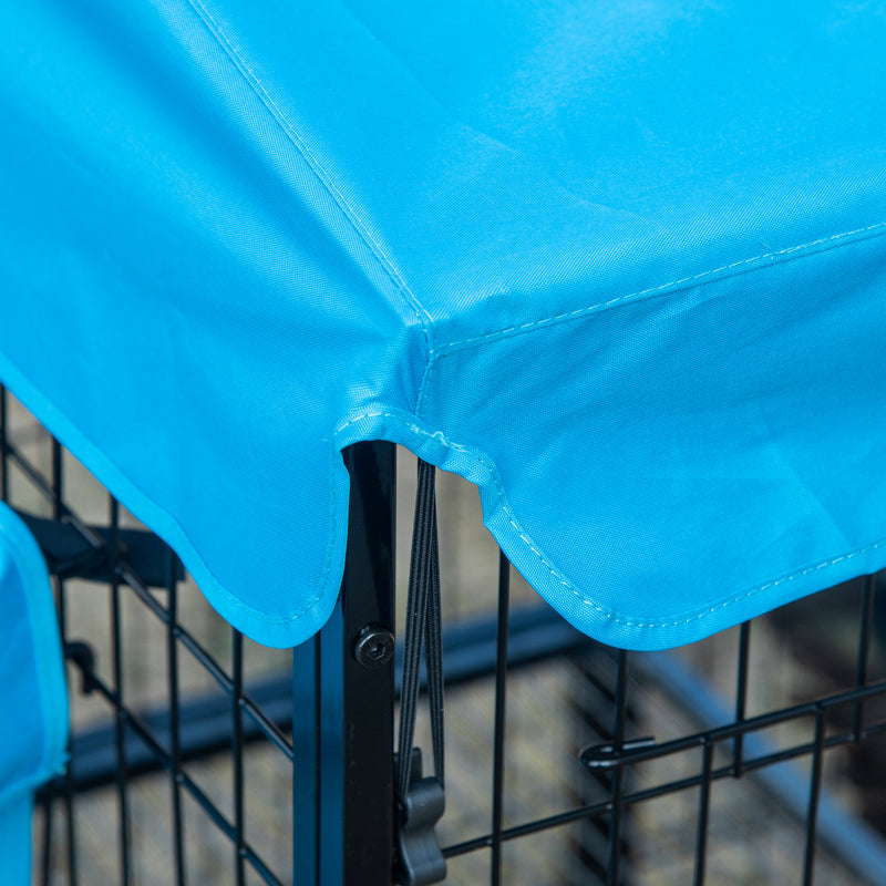 Pollaio Gabbia per Galline da Esterno 200x165,5x103 cm in Metallo Blu