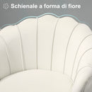 Poltrona Imbottita 179x77x77 cm in Velluto Crema