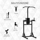 Stazione Fitness Multifunzione 110x97x227 cm in Acciaio Nero