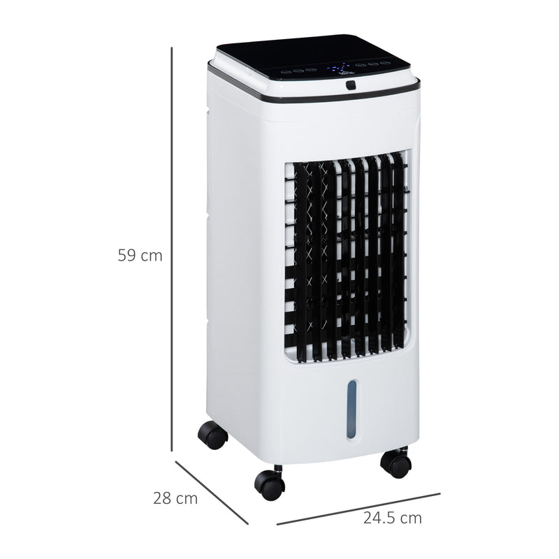 Raffrescatore Ventilatore Evaporativo 4 Litri 75W con Telecomando Bianco