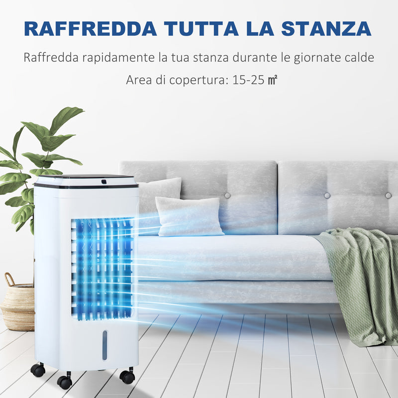 Raffrescatore Ventilatore Evaporativo 4 Litri 75W con Telecomando Bianco