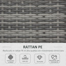 Set Salotto da Giardino Divano Angolare e Tavolino in Rattan Grigio