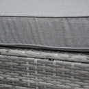 Set Salotto da Giardino Divano Angolare e Tavolino in Rattan Grigio