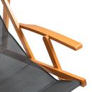 Set 2 Sedie a Sdraio da Giardino Pieghevoli in Legno e Tessuto a Rete Grigio