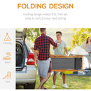 Set 2 Sedie a Sdraio da Giardino Pieghevoli in Legno e Tessuto a Rete Grigio